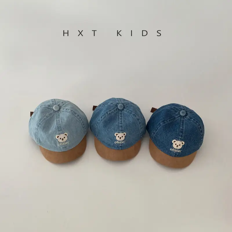 Baby Denim Cap Blue Bear Print 1-2Yrs - Image 4