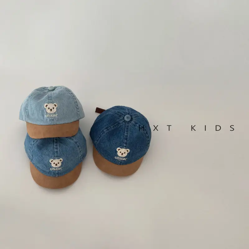 Baby Denim Cap Blue Bear Print 1-2Yrs - Image 5