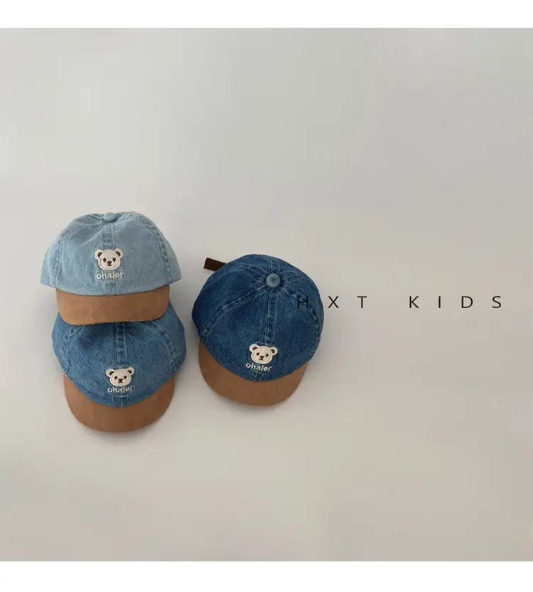 Baby Denim Cap Blue Bear Print 1-2Yrs — feature 2
