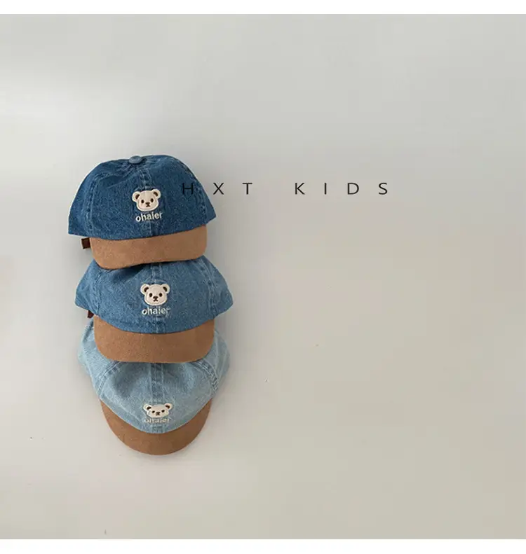 Baby Denim Cap Blue Bear Print 1-2Yrs — feature 3