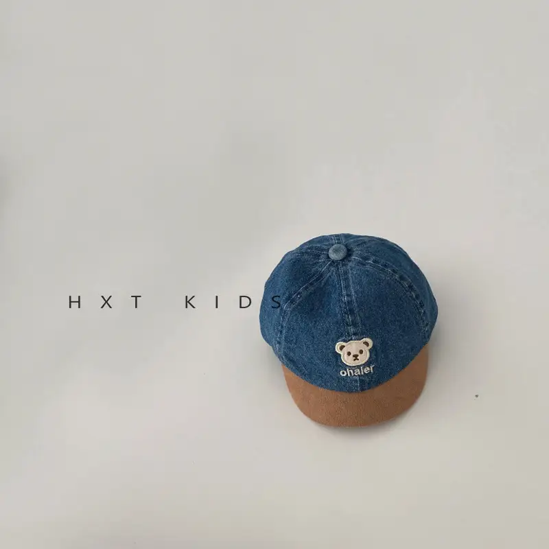 Baby Denim Cap Blue Bear Print 1-2Yrs - Image 3