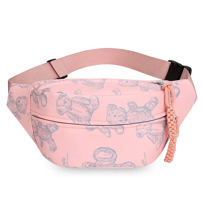 Cartoon Print Crossbody Waist Bag Mint Green