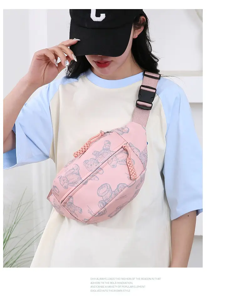Cartoon Print Crossbody Waist Bag Mint Green — feature 11