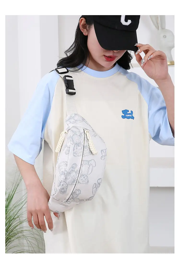Cartoon Print Crossbody Waist Bag Mint Green — feature 14