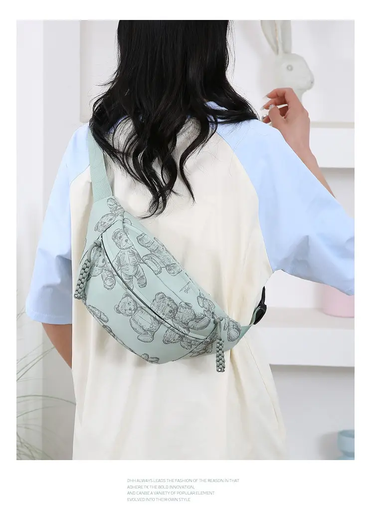 Cartoon Print Crossbody Waist Bag Mint Green — feature 19
