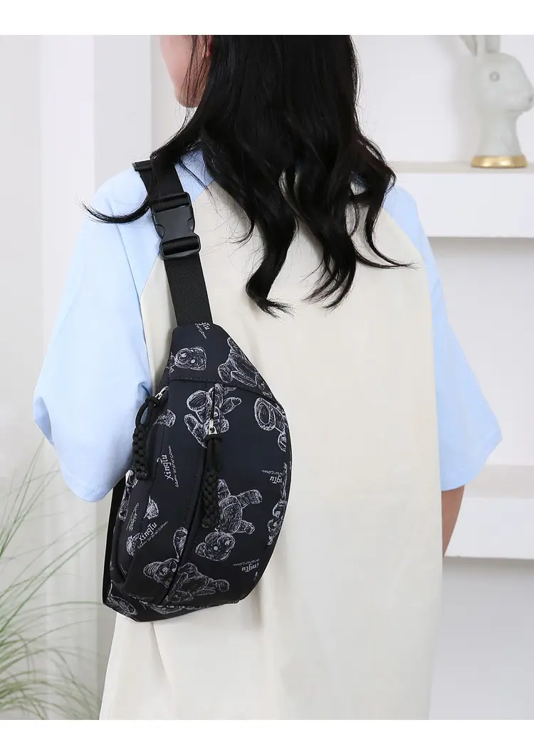 Cartoon Print Crossbody Waist Bag Mint Green — feature 21