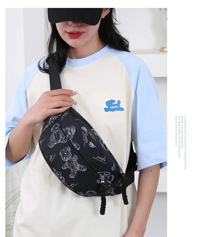 Cartoon Print Crossbody Waist Bag Mint Green — feature 22