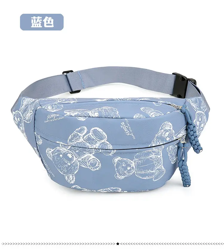 Cartoon Print Crossbody Waist Bag Mint Green — feature 24
