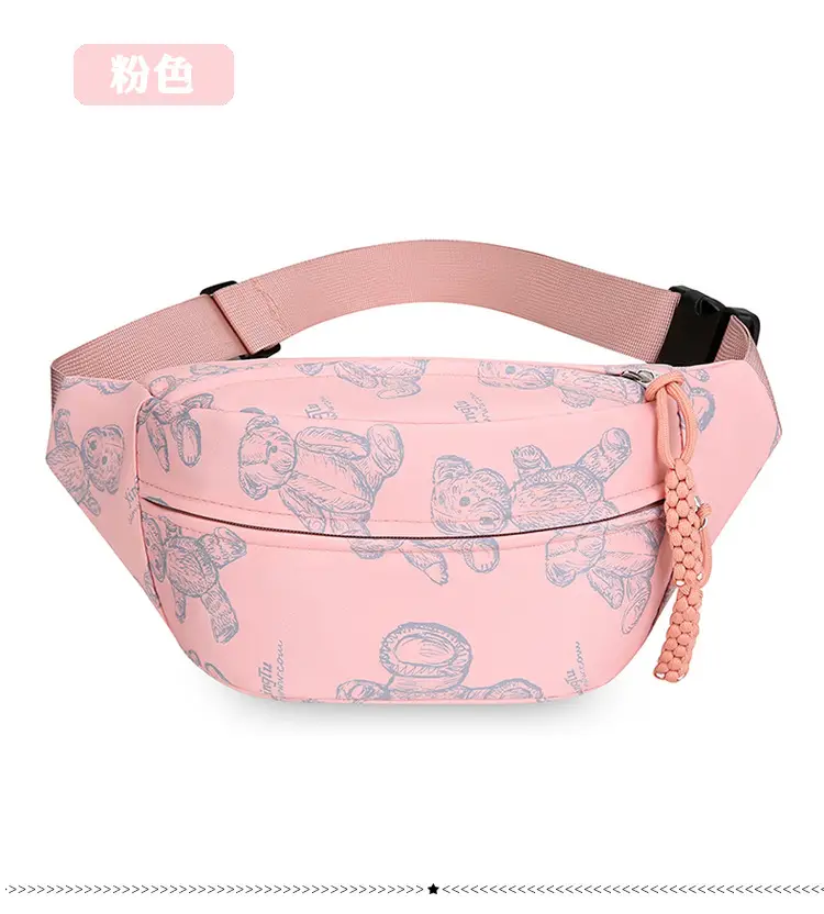 Cartoon Print Crossbody Waist Bag Mint Green — feature 25