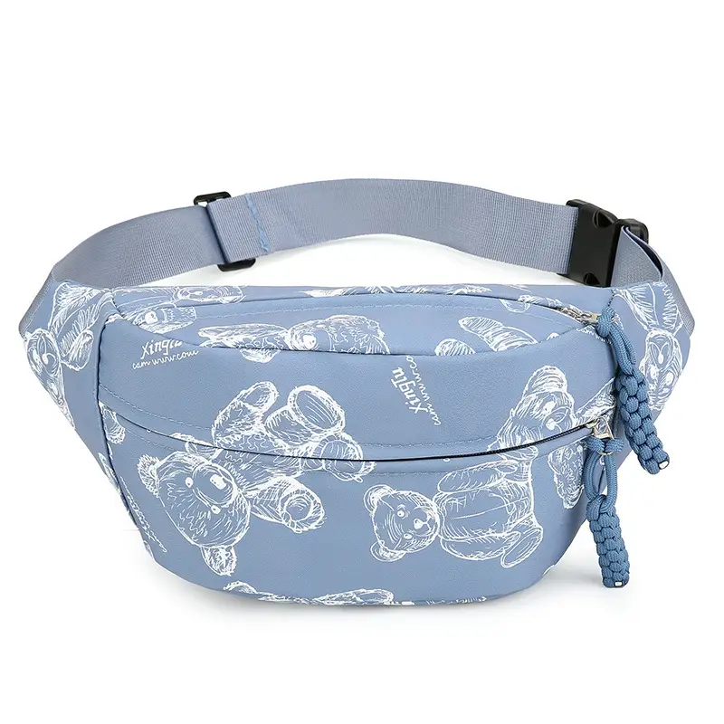 Cartoon Print Crossbody Waist Bag Mint Green