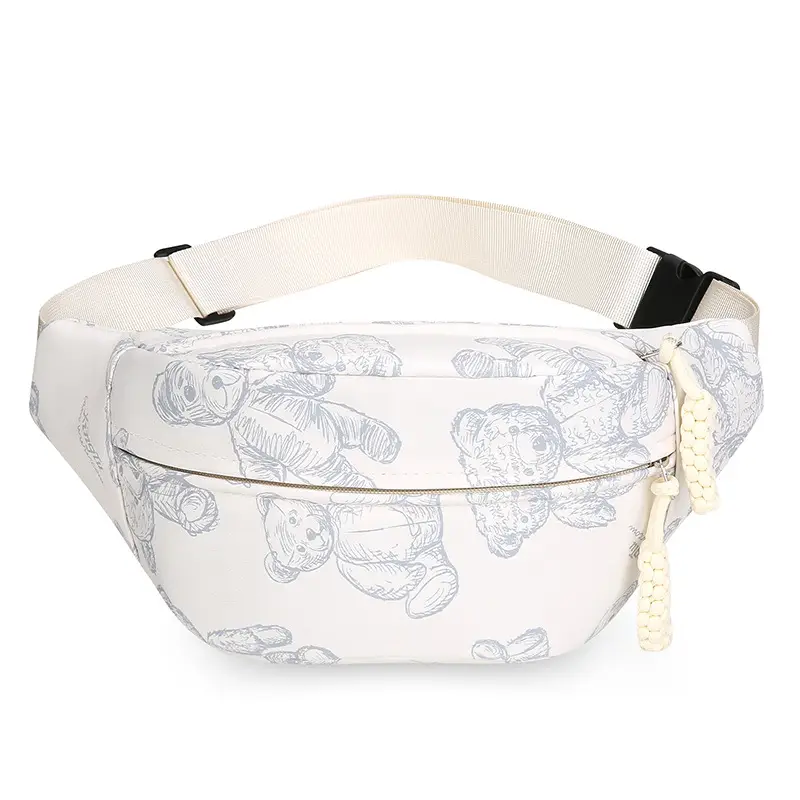 Cartoon Print Crossbody Waist Bag Mint Green