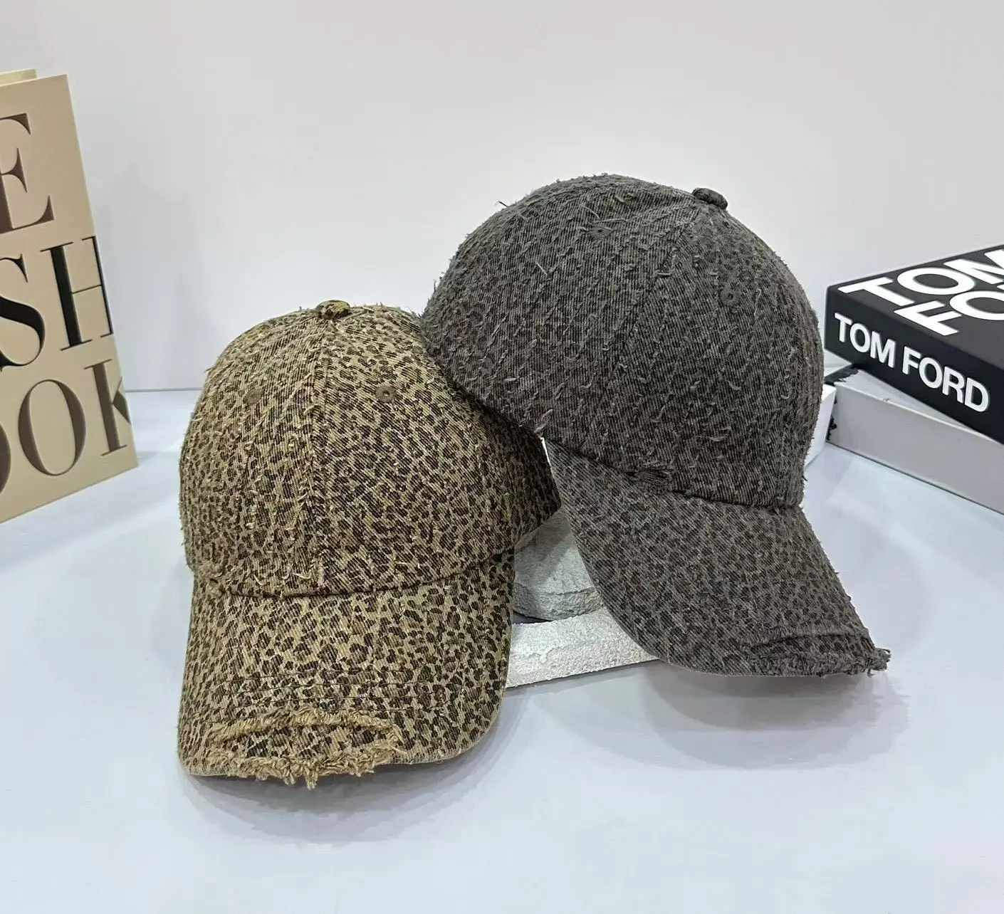 Leopard Print Distressed Cap for Men Women Sun Hat — feature 4