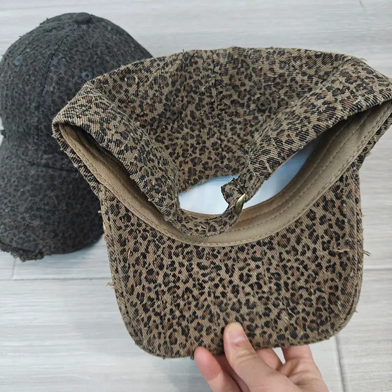 Leopard Print Distressed Cap for Men Women Sun Hat — feature 8