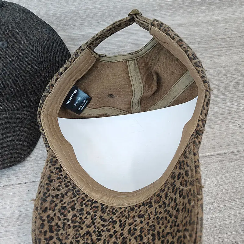 Leopard Print Distressed Cap for Men Women Sun Hat — feature 9