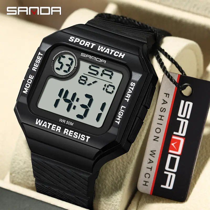 Sanda Digital Sport Watch Black Waterproof 11:56