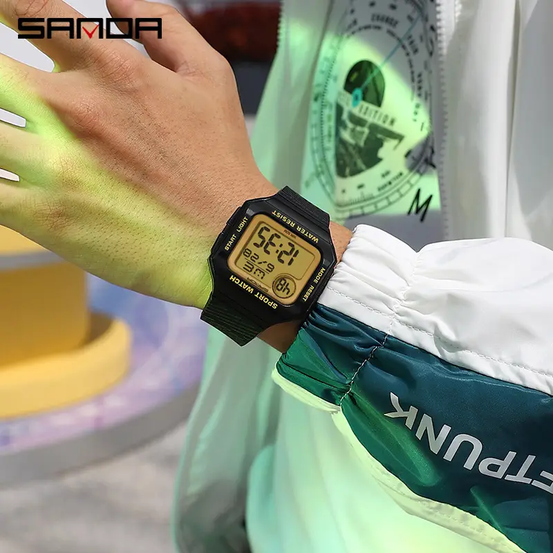Sanda Digital Sport Watch Black Waterproof 11:56