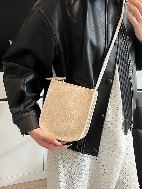 Women's Soft Leather Shoulder Bag with Mobile Phone Holder - Image 10