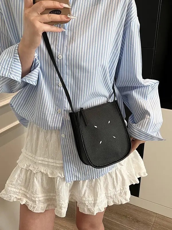 Women's Soft Leather Shoulder Bag with Mobile Phone Holder - Image 11