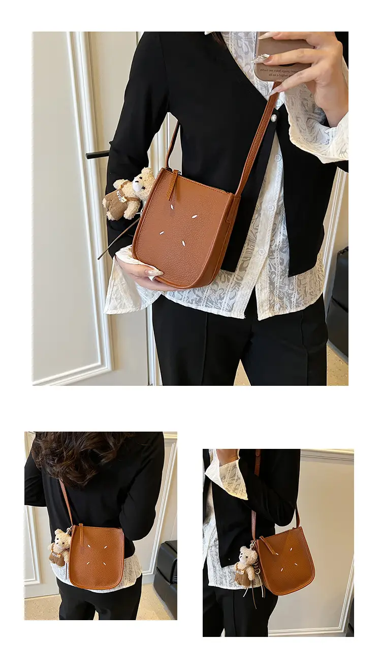 Women's Soft Leather Shoulder Bag with Mobile Phone Holder — feature 21