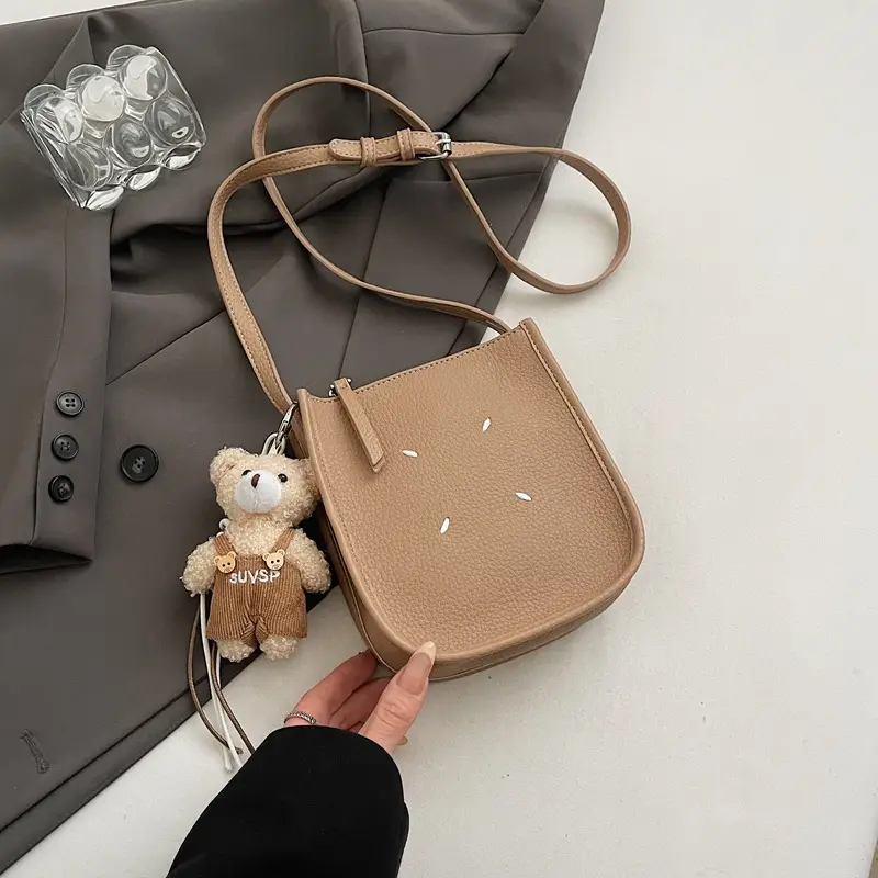 Women's Soft Leather Shoulder Bag with Mobile Phone Holder - Image 3