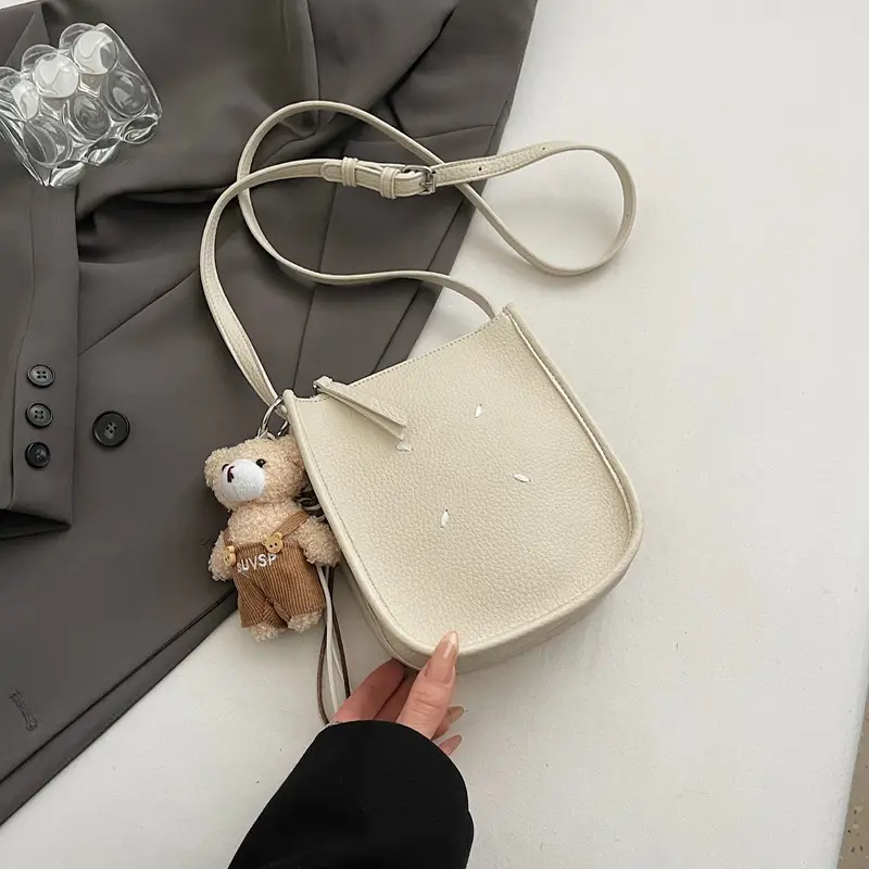 Women's Soft Leather Shoulder Bag with Mobile Phone Holder - Image 4