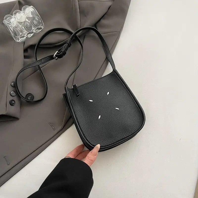 Women's Soft Leather Shoulder Bag with Mobile Phone Holder - Image 5