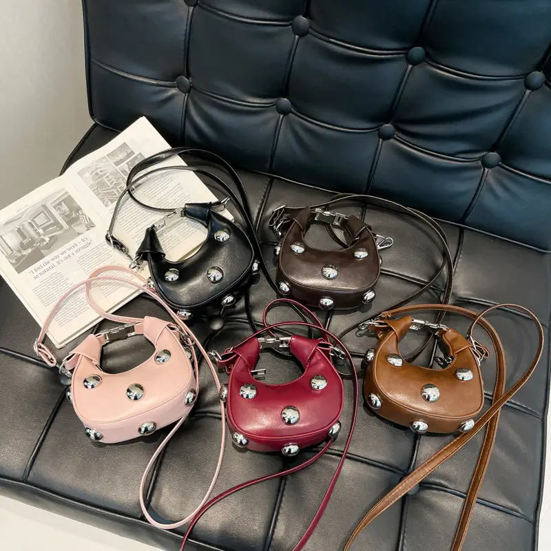 Women's Mini Handbag with Pearl Accents - Image 9