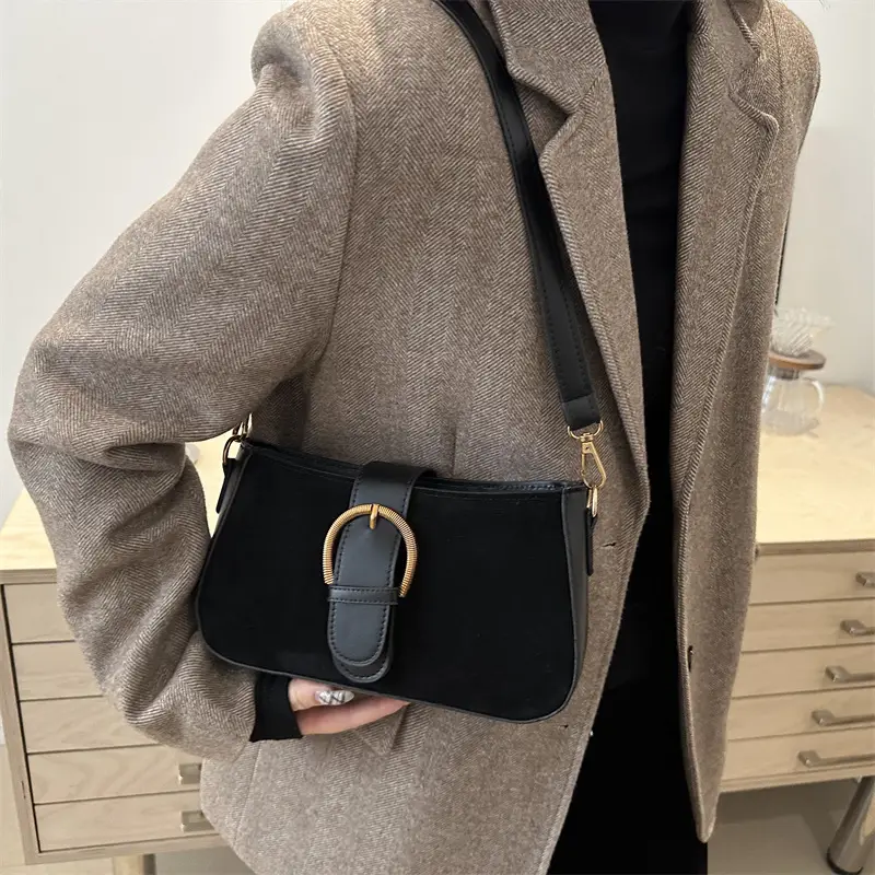 Frosted Crossbody Bag for Women Brown Leather - Image 7
