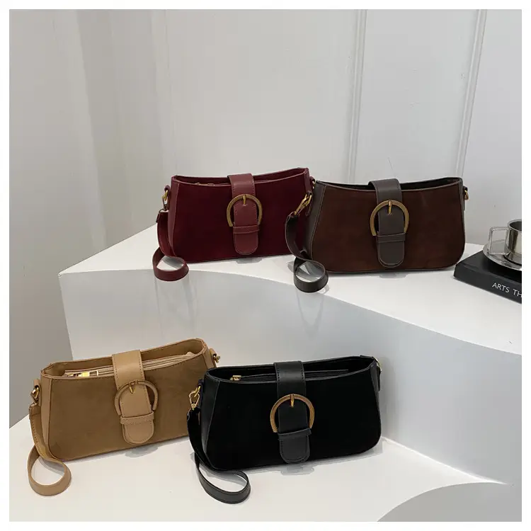 Frosted Crossbody Bag for Women Brown Leather — feature 21