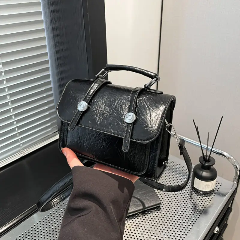 Gold Laser Textured Shoulder Crossbody Bag for Women - Image 8