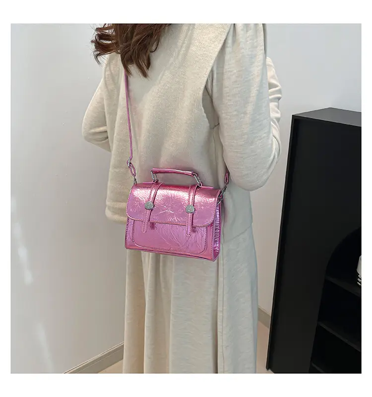 Gold Laser Textured Shoulder Crossbody Bag for Women — feature 16