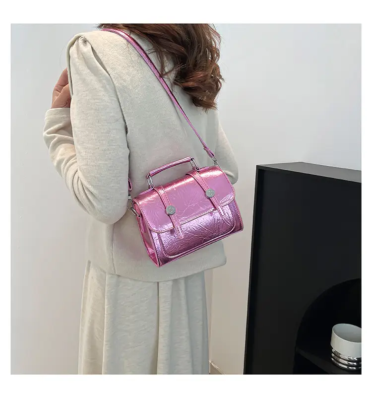 Gold Laser Textured Shoulder Crossbody Bag for Women — feature 17