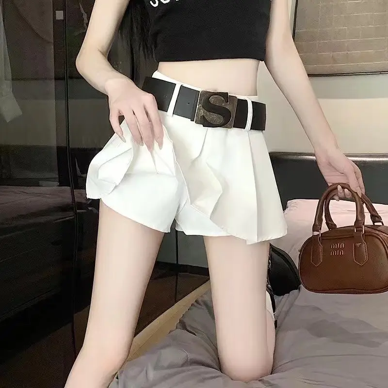 Korean Style Anti-Exposure Pleated Skirt with Belt - Image 6