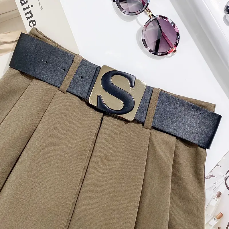 Korean Style Anti-Exposure Pleated Skirt with Belt — feature 7