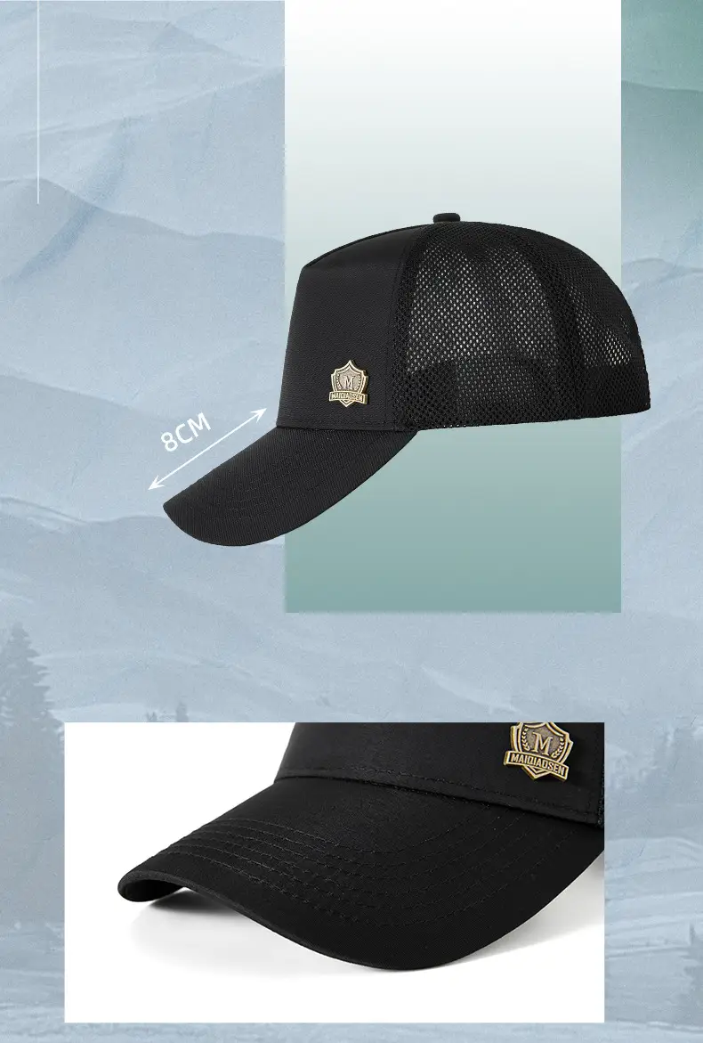 2025 Black Mesh Baseball Cap with Badge — feature 14