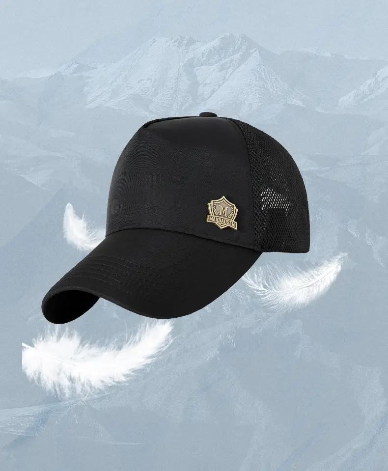 2025 Black Mesh Baseball Cap with Badge — feature 16