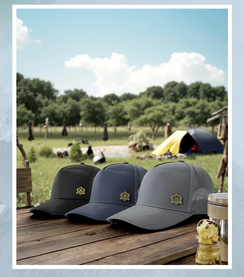 2025 Black Mesh Baseball Cap with Badge — feature 22