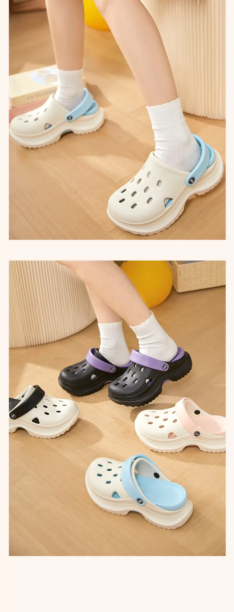 Women's Purple Hole Sandals Summer 2025 Thick Non-Slip — feature 11
