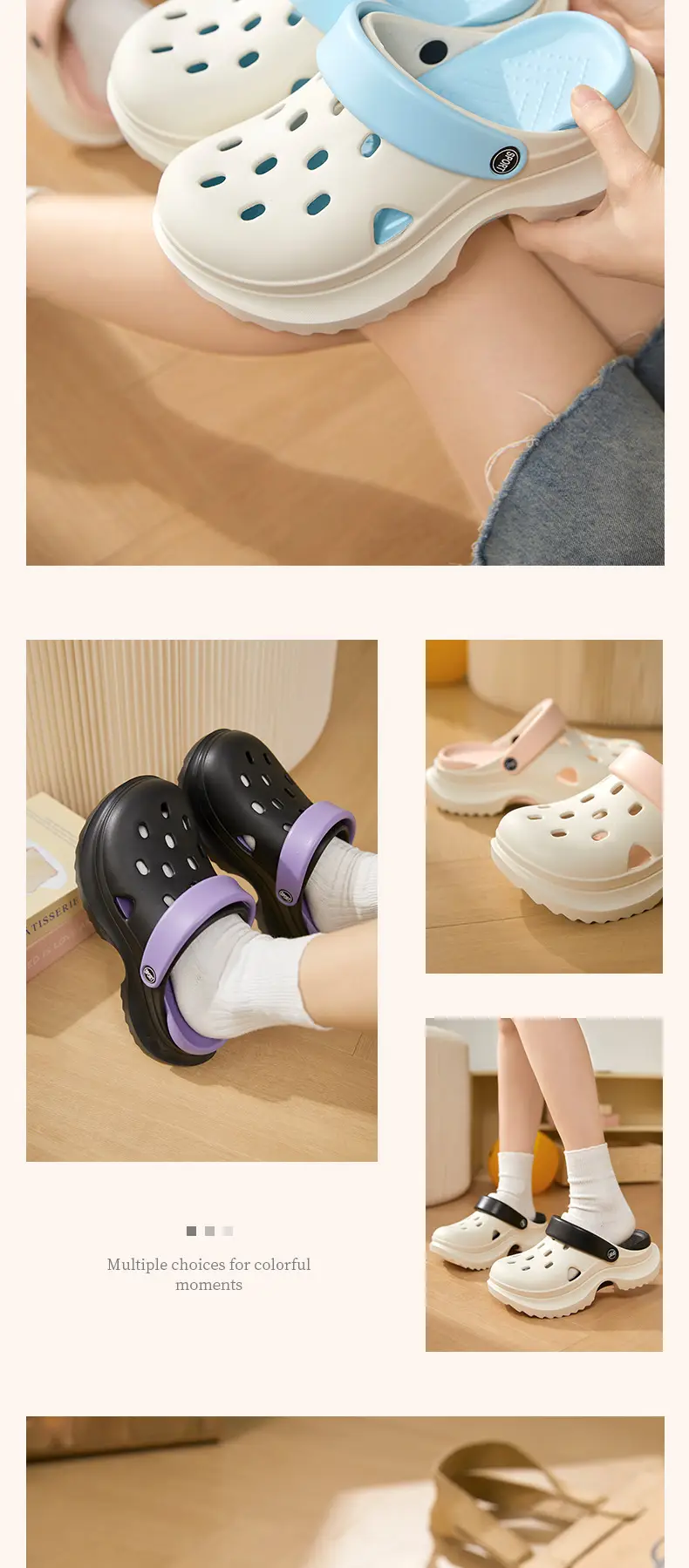 Women's Purple Hole Sandals Summer 2025 Thick Non-Slip — feature 9