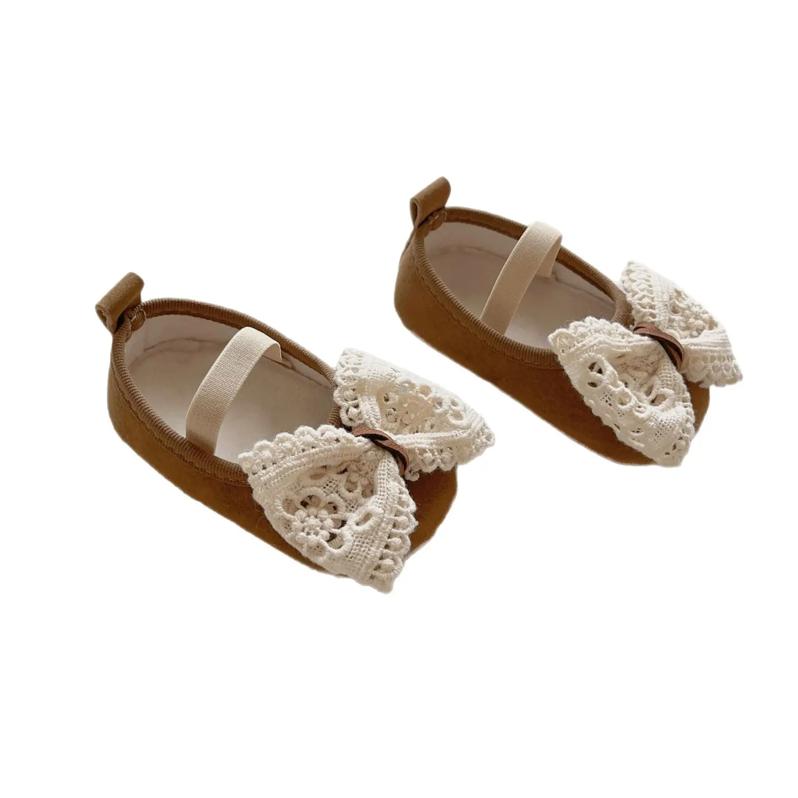 White Lace Baby Shoes for Toddler Girls Non-Slip Sole