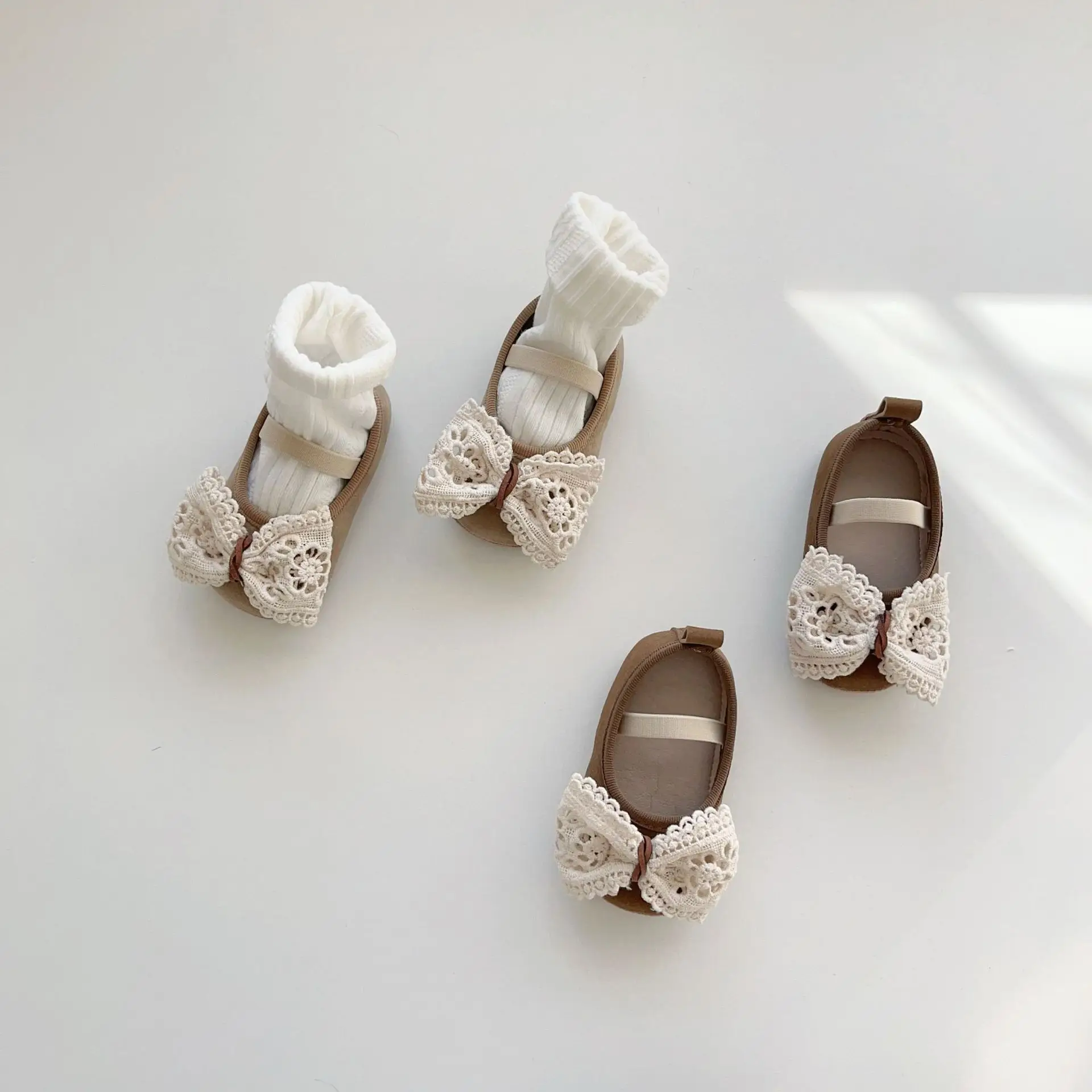 White Lace Baby Shoes for Toddler Girls Non-Slip Sole — feature 14