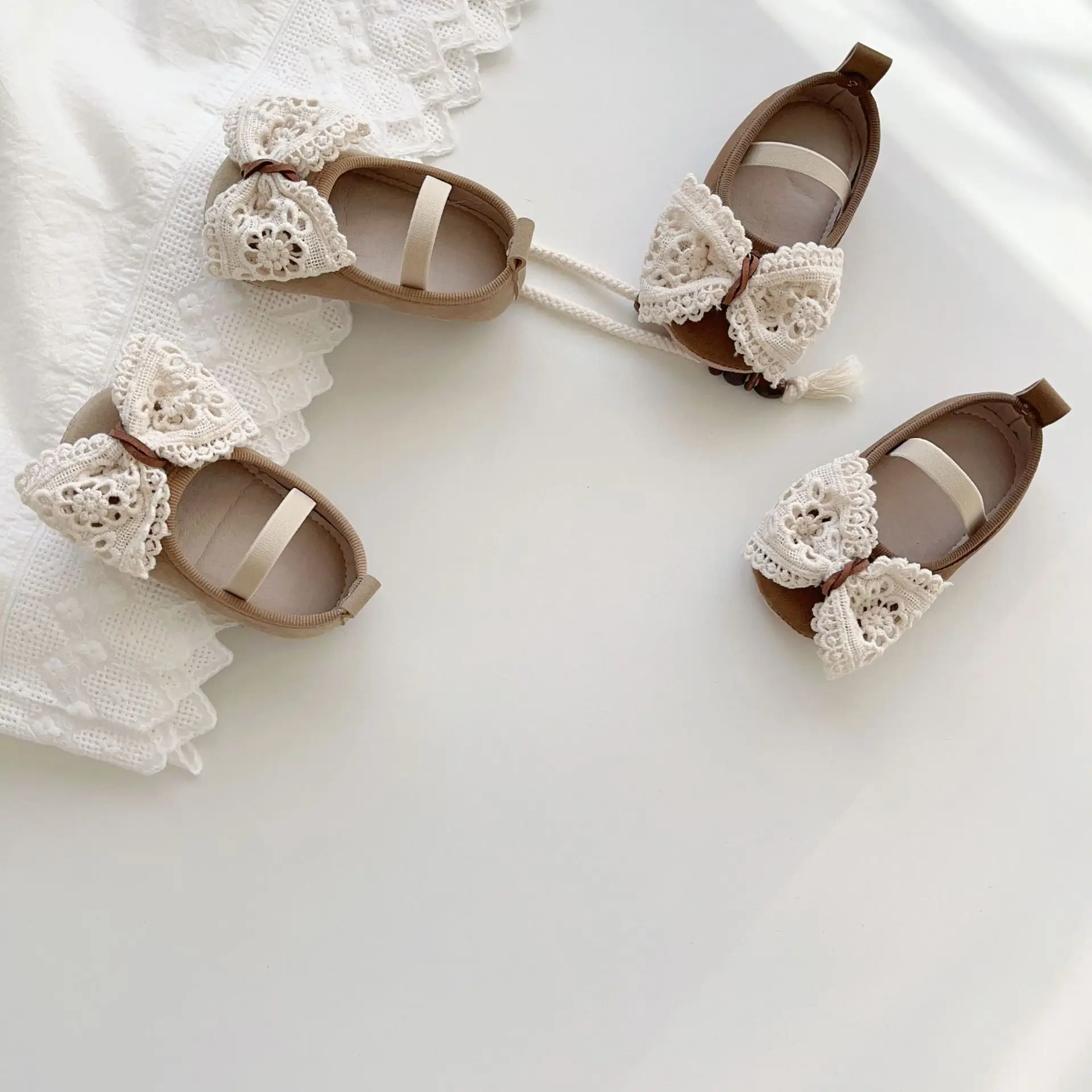 White Lace Baby Shoes for Toddler Girls Non-Slip Sole — feature 17