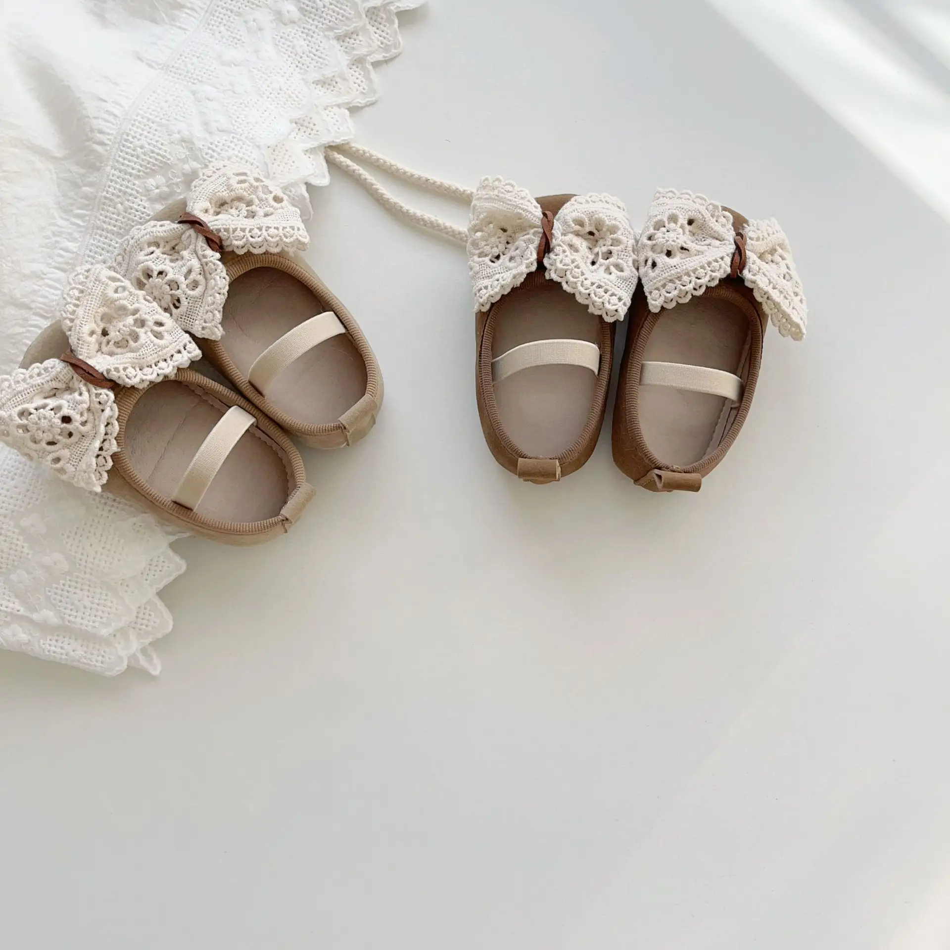 White Lace Baby Shoes for Toddler Girls Non-Slip Sole — feature 21