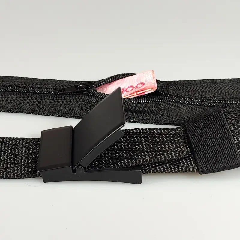 Men Black Mesh Flip Belt 38MM Alloy - Image 9