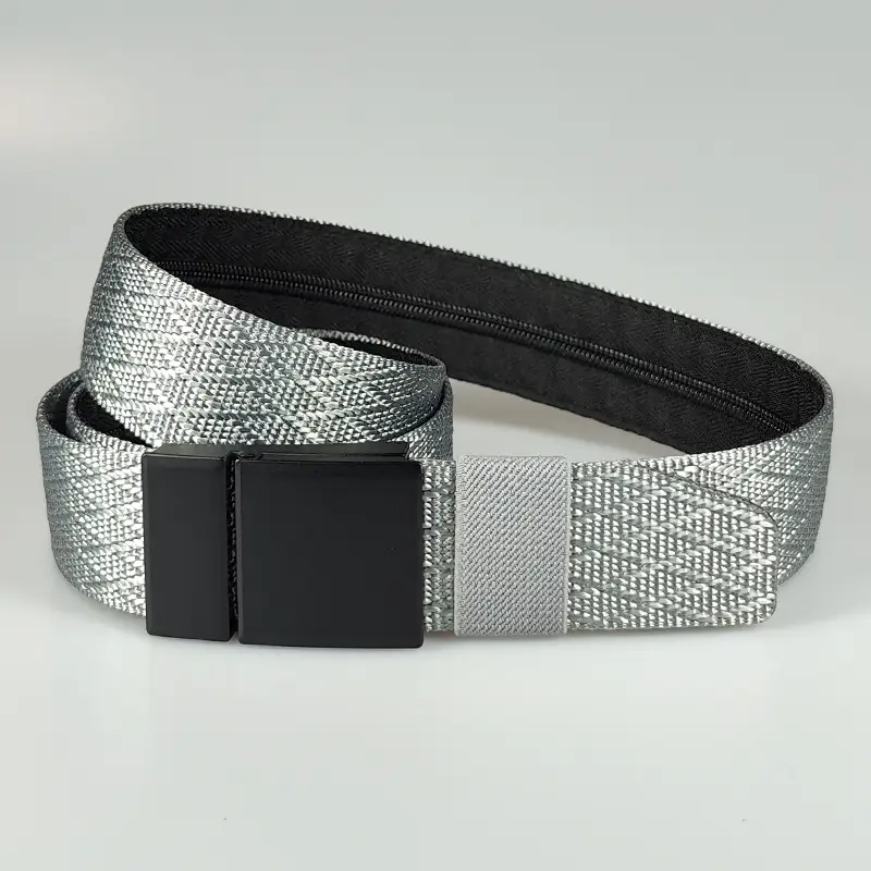 Men Black Mesh Flip Belt 38MM Alloy — feature 14