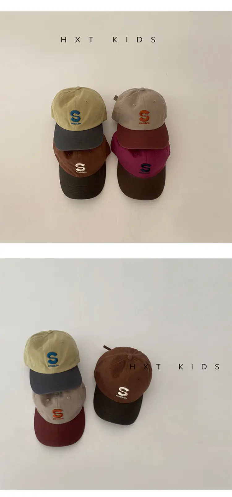 Children's Brown Letter Embroidered Baseball Cap — feature 2