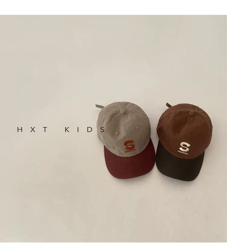 Children's Brown Letter Embroidered Baseball Cap — feature 4
