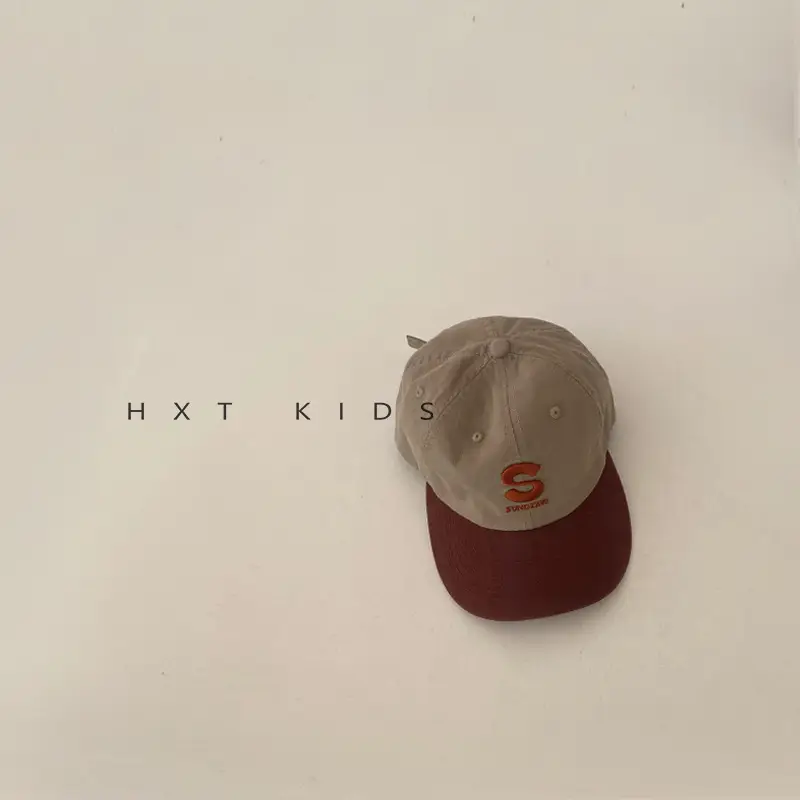 Children's Brown Letter Embroidered Baseball Cap - Image 2