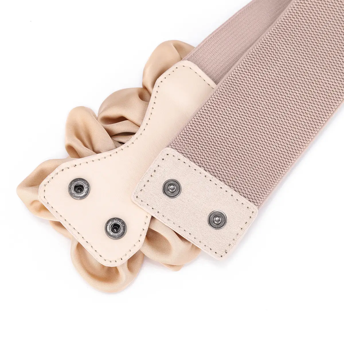 Black Flower Bow Elastic Waist Belt for Women - Image 8