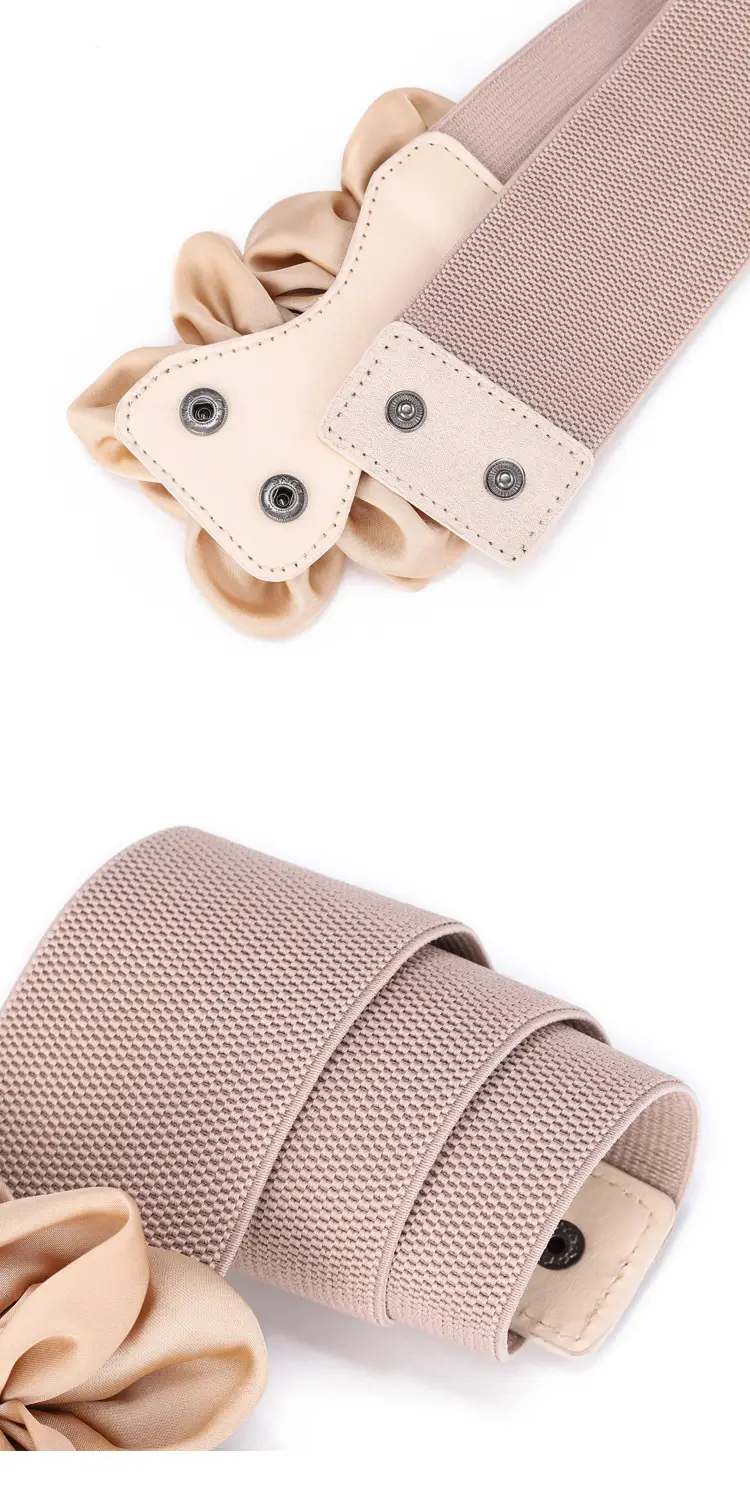 Black Flower Bow Elastic Waist Belt for Women — feature 6